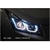 AUTO LAMP - UU BLACK BEZEL / CHROME HEADLIGHTS SET FOR CHEVROLET CRUZE 2011-14 MNR
